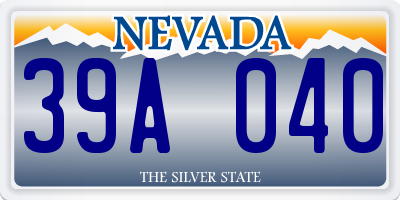 NV license plate 39A040