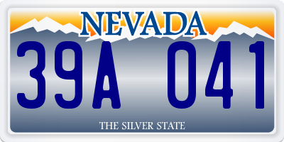 NV license plate 39A041