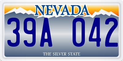 NV license plate 39A042