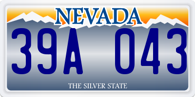 NV license plate 39A043