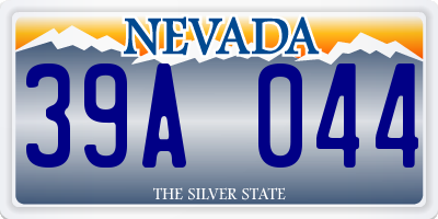 NV license plate 39A044