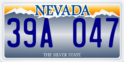 NV license plate 39A047