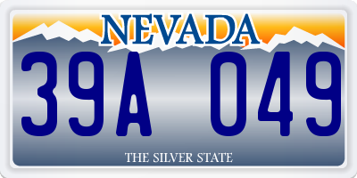NV license plate 39A049