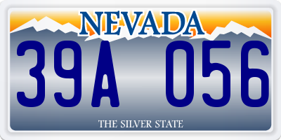 NV license plate 39A056