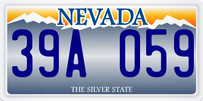 NV license plate 39A059