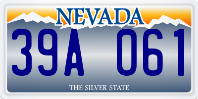 NV license plate 39A061