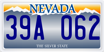 NV license plate 39A062