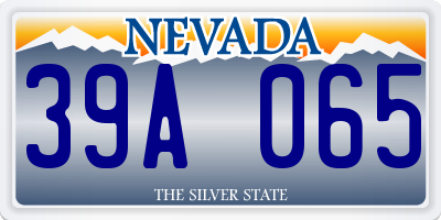 NV license plate 39A065