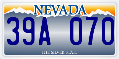 NV license plate 39A070