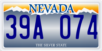NV license plate 39A074