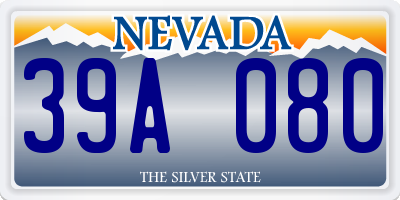 NV license plate 39A080