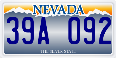 NV license plate 39A092