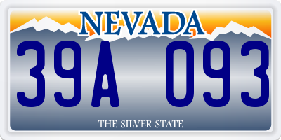 NV license plate 39A093