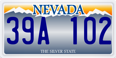 NV license plate 39A102