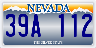 NV license plate 39A112