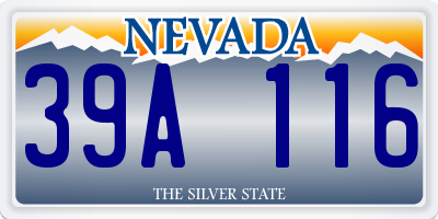 NV license plate 39A116