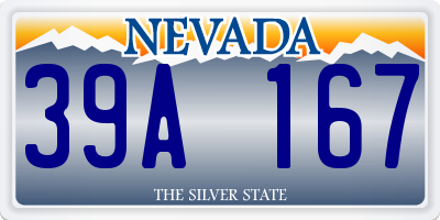 NV license plate 39A167