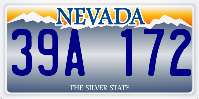 NV license plate 39A172