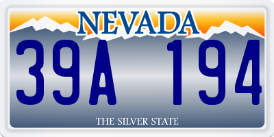 NV license plate 39A194