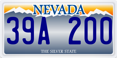 NV license plate 39A200