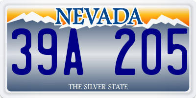 NV license plate 39A205