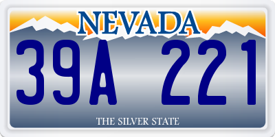 NV license plate 39A221