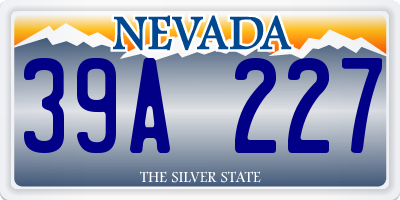 NV license plate 39A227