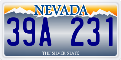 NV license plate 39A231