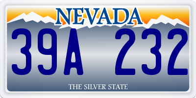 NV license plate 39A232