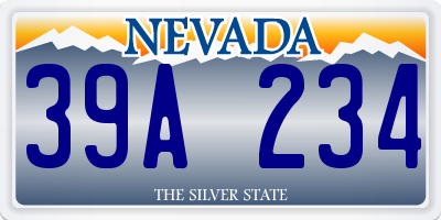 NV license plate 39A234