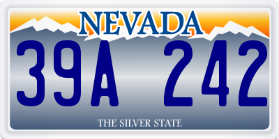 NV license plate 39A242