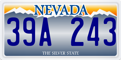 NV license plate 39A243