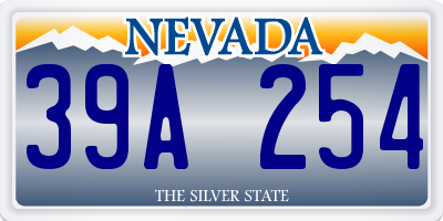 NV license plate 39A254