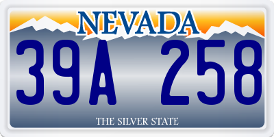 NV license plate 39A258