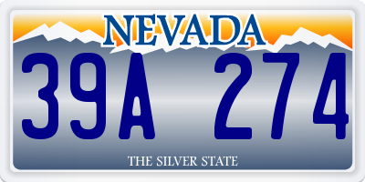 NV license plate 39A274