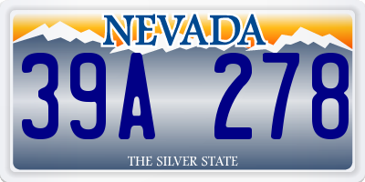 NV license plate 39A278