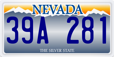 NV license plate 39A281