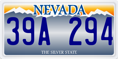 NV license plate 39A294