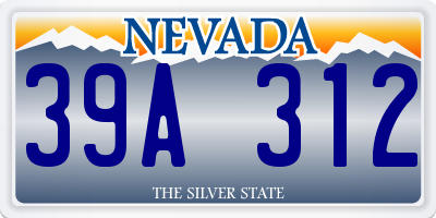 NV license plate 39A312