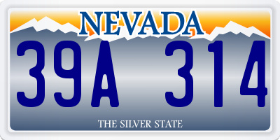 NV license plate 39A314