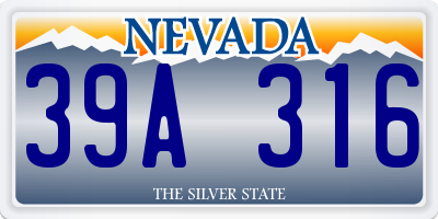 NV license plate 39A316
