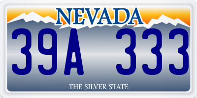 NV license plate 39A333