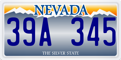 NV license plate 39A345