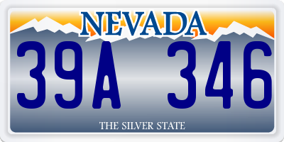 NV license plate 39A346