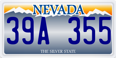 NV license plate 39A355