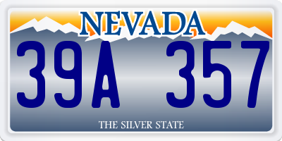 NV license plate 39A357