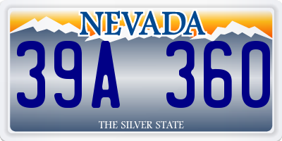 NV license plate 39A360