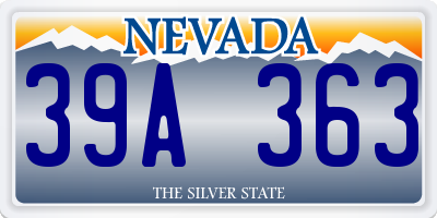 NV license plate 39A363