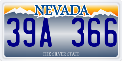 NV license plate 39A366