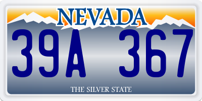 NV license plate 39A367